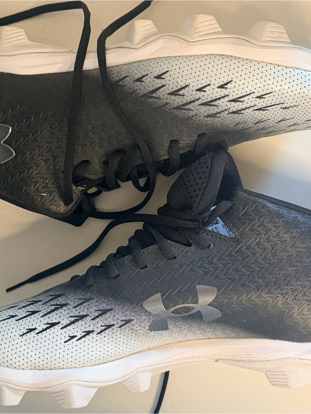 Under Armour Black and White Gradient Football Cleats